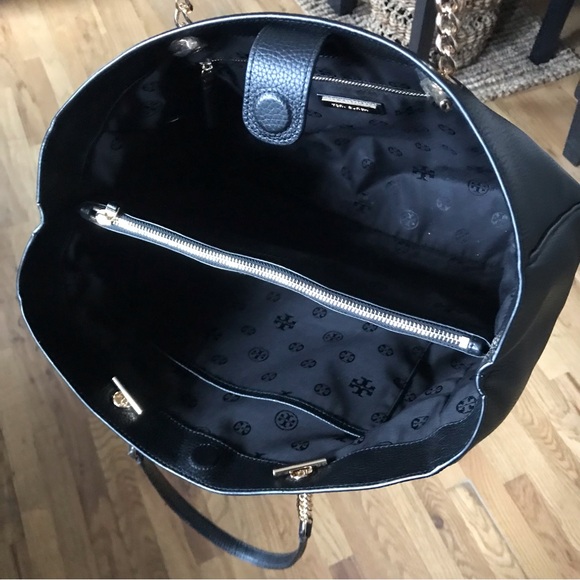 Tory Burch Black Leather Carter Tote - Picture 4 of 7